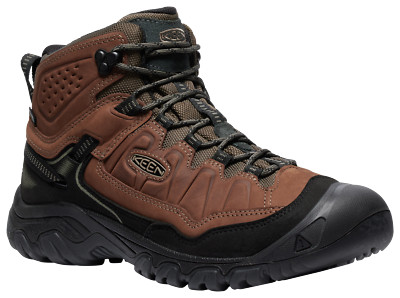 KEEN 1029002 Targhee IV Mid Waterproof Hiking Boots for Men - Bison/Black - 11W