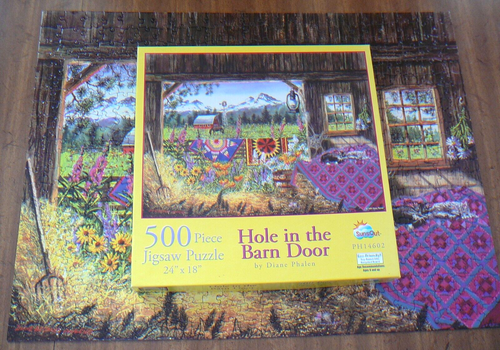 SUNSOUT 500 PIECE JIGSAW PUZZLE - HOLE IN THE BARN DOOR - 1999 DIANE PHALEN EUC - Picture 2 of 11