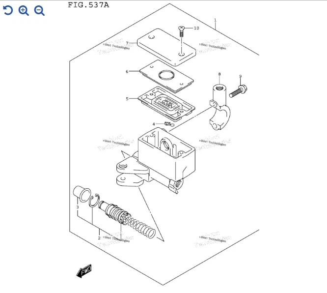 Главный цилиндрический тормозной рычаг переднего тормоза для Speed Four 600 Sprint ST/GT 1050 - Изображение 3 из 4