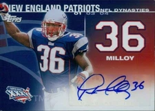 Lawyer Milloy Patriots Signed 2008 Topps NFL Dynasties Card #DYNA-LM /500