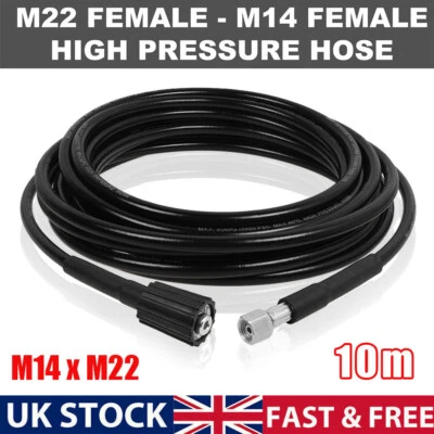 10m Replacement High Pressure Washer hose Heavy Duty M22 M14 Jet Power Wash Pipe