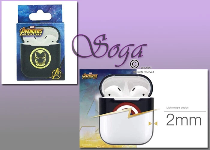 GENUINO OFICIAL MARVEL AVENGERS IRON MAN AIRPOD ESTUCHE RÍGIDO NEGRO ¡ENVÍO RÁPIDO NUEVO! Foto 2 de 3