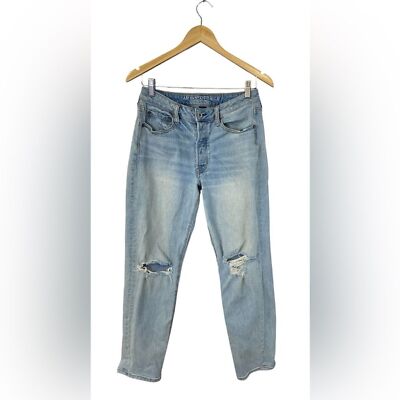 American Eagle Vintage Hi Rise Button Fly Distressed Jean Size 8