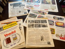 VEEDOL MOTOR OIL ADS 1916-1940's CUT FROM SATURDAY EVENING POST PLAYBILL 1973