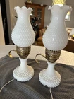 Turn Key hobnail milk glass lamps