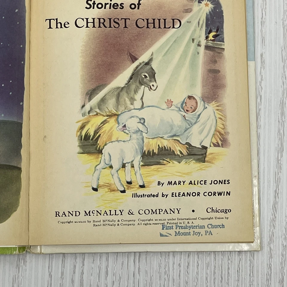 Rand McNally Stories of The Christ Child Mary Alice Jones 1953 Jesus Easter Book - Image 3 of 4