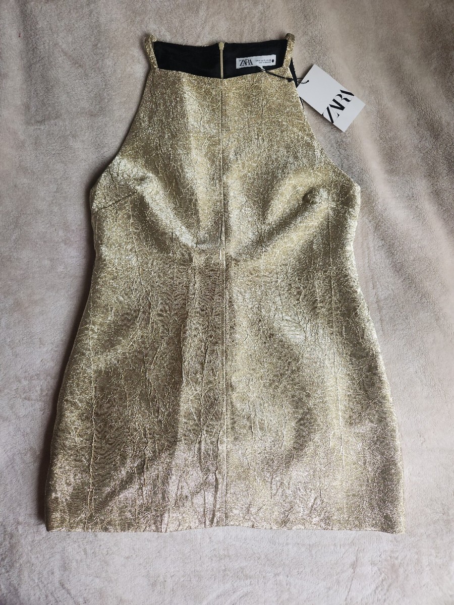 Zara Collection Shiny Mini Dress Gold Sz XL BNWT | eBay Zara Collection Shiny Mini Dress Gold Sz XL BNWT | eBay