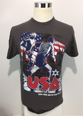 2014 FIFA World Cup Brazil Men's Shirt Medium Gray Team USA Collectible Rare
