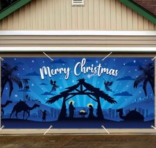 Outdoor Holy Nativity Christmas Holiday Garage Door Banner Cover