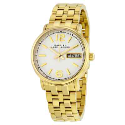 Marc By Marc Jacobs Fergus White Dial Gold Tone Damenuhr MBM 8647