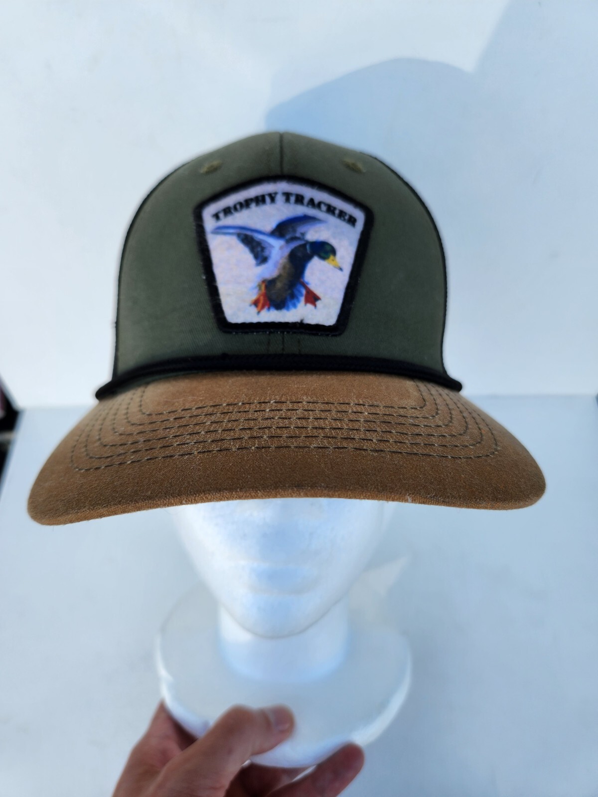 Trophy Tracker Hat Cap NWT Duck Patch Olive Green… - image 1