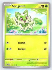 Sprigatito 013/198 Common Scarlet & Violet Pokemon Card - NM Near Mint