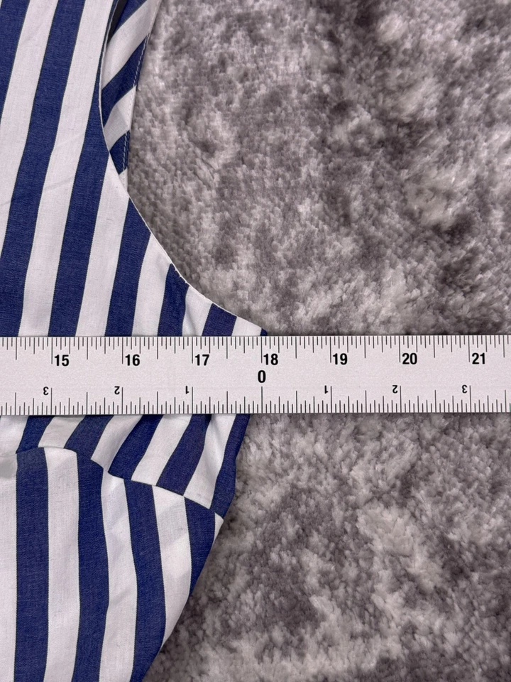 Mono J Crew 8 para mujer azul a rayas cruzado pierna ancha Foto 4 de 4