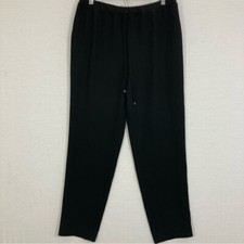 Elie Tahari Black Elastic Waistband Pull-on Pants Medium
