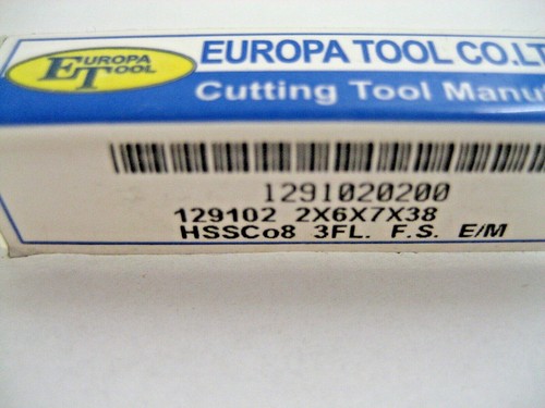 2mm MOLINO EXTREMO COBALTO FC3 HSSCo8 M42 3 ESTRIADO EUROPA HERRAMIENTA CLARKSON 1291020200 C5 - Imagen 4 de 7