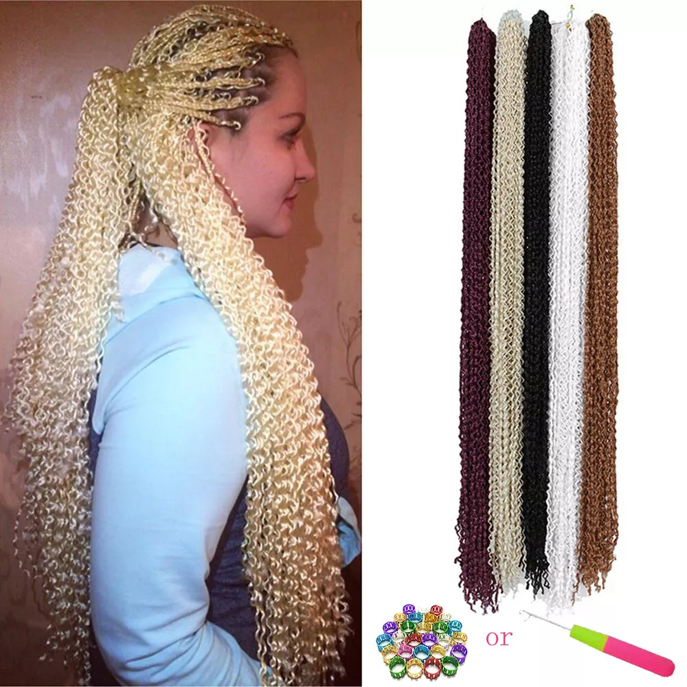 28 Thin Wavy Box Braids Senegalese Twist Hair Crochet Braiding Hair  Extensions