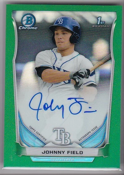 JOHNNY FIELD 2014 Bowman Chrome RC Lot of 3 Autographed Refractors #BCAP-JF #/15 - Image 4 of 4