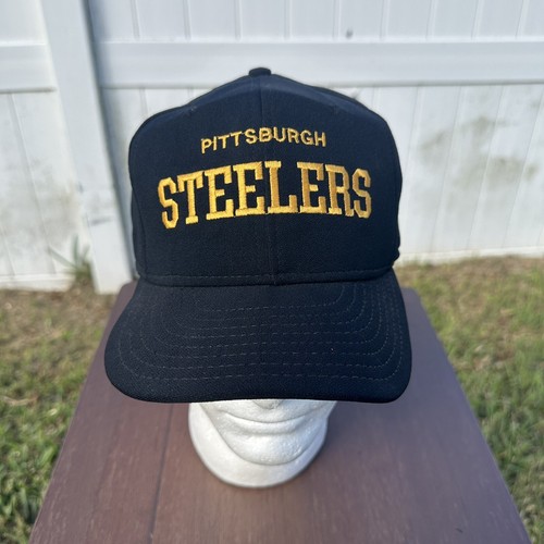 VINTAGE Pittsburgh Steelers Hat Cap Mens Snap Back Black Yellow AJD NFL Footbal - Picture 2 of 10