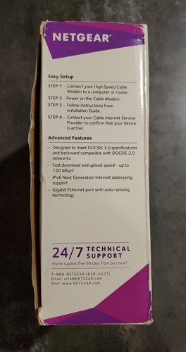 NETGEAR (CMD31T-100NAS) High Speed Cable Modem DOCSIS 3.0 🆕 Open-Box - Picture 4 of 6