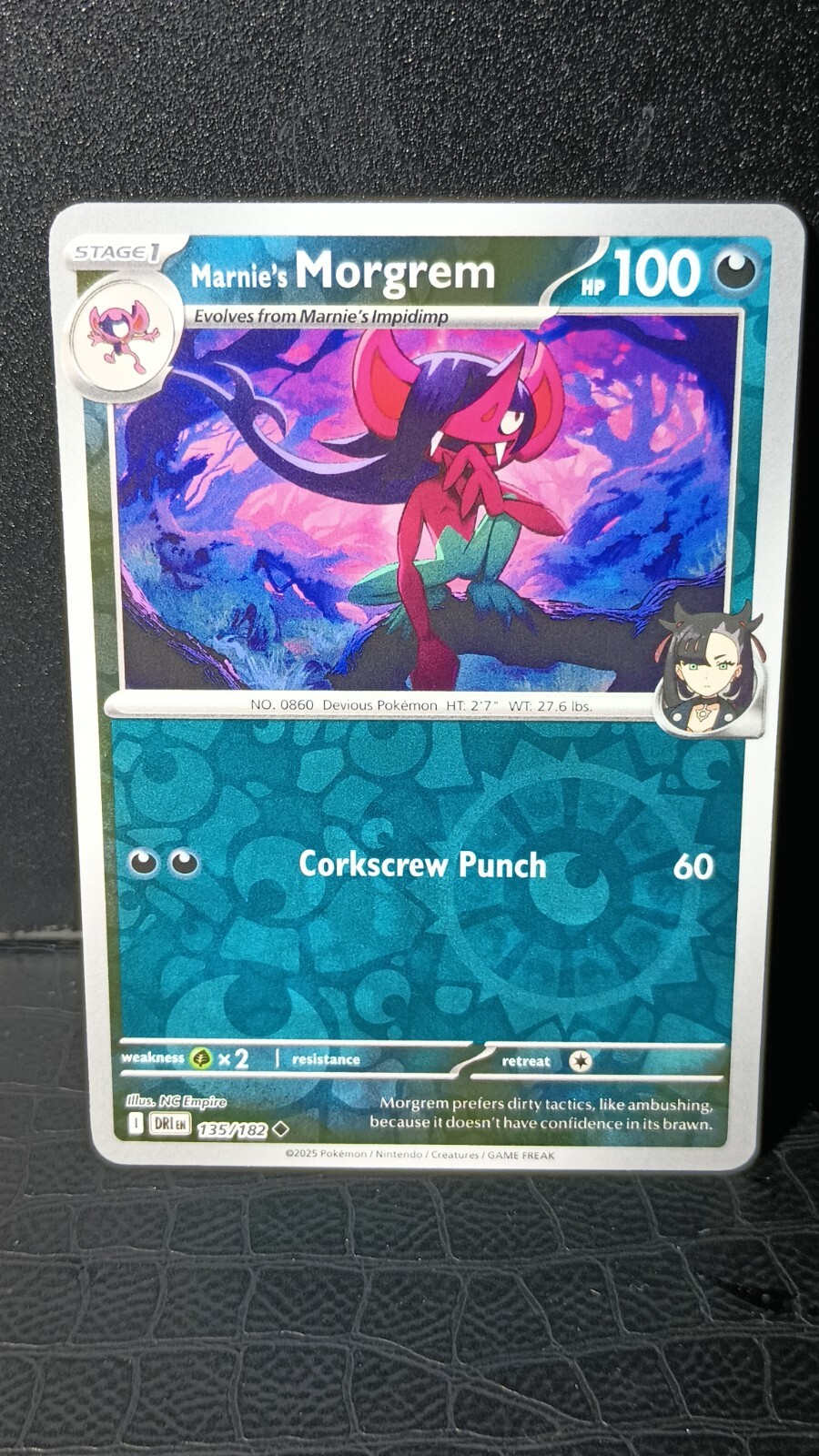 Pokemon Trading Cards Destined Rivals Reverse Holo Marnie's Morgrem 135/182