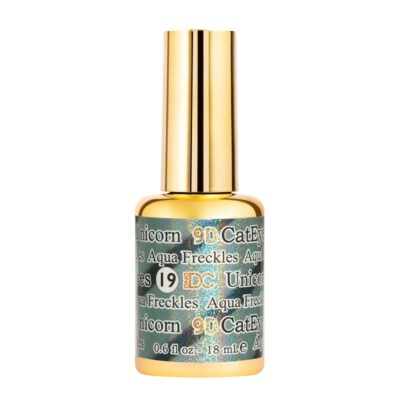 DND  DC 9D Cat Eye soak off gel  #19- Aqua Freckles