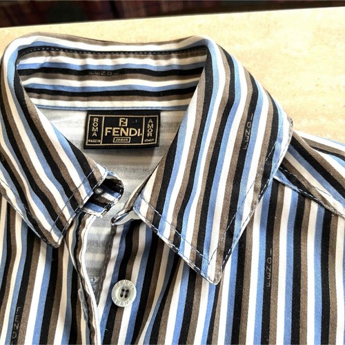Fendi One Piece Blue White Multicolor Striped Women's Size 42 From Japan Used - Picture 5 of 10