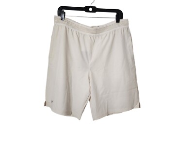FABLETICS The Fundamental Shorts Mens Large 9  Cream Unlined Active Pockets NWT!