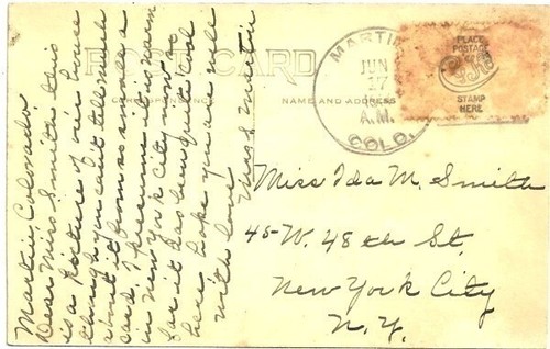 COLORADO UFFICIO POSTALE SAM MARTIN 1914 ANNULLO GRAND CTY RESIDENZA MUDDY CREEK RPPC - Foto 2 di 4