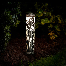 Butterfly Patterned Garden Bollard Solar Powered LED Outdoor Stake Light
