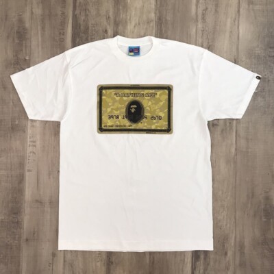【希少】BAPE ゴールドカード Tシャツ BAPE Gold card T-shirt NIGO White A Bathing Ape Size L | eBay
