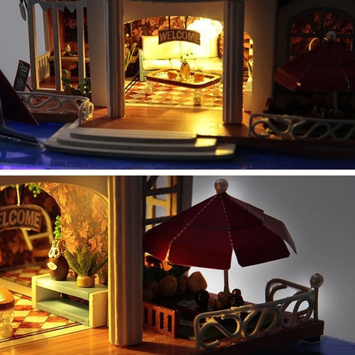 Hawaii Undersea Villa House DIY Miniature Led Light Wooden Shop Dollhouse - Picture 5 of 15