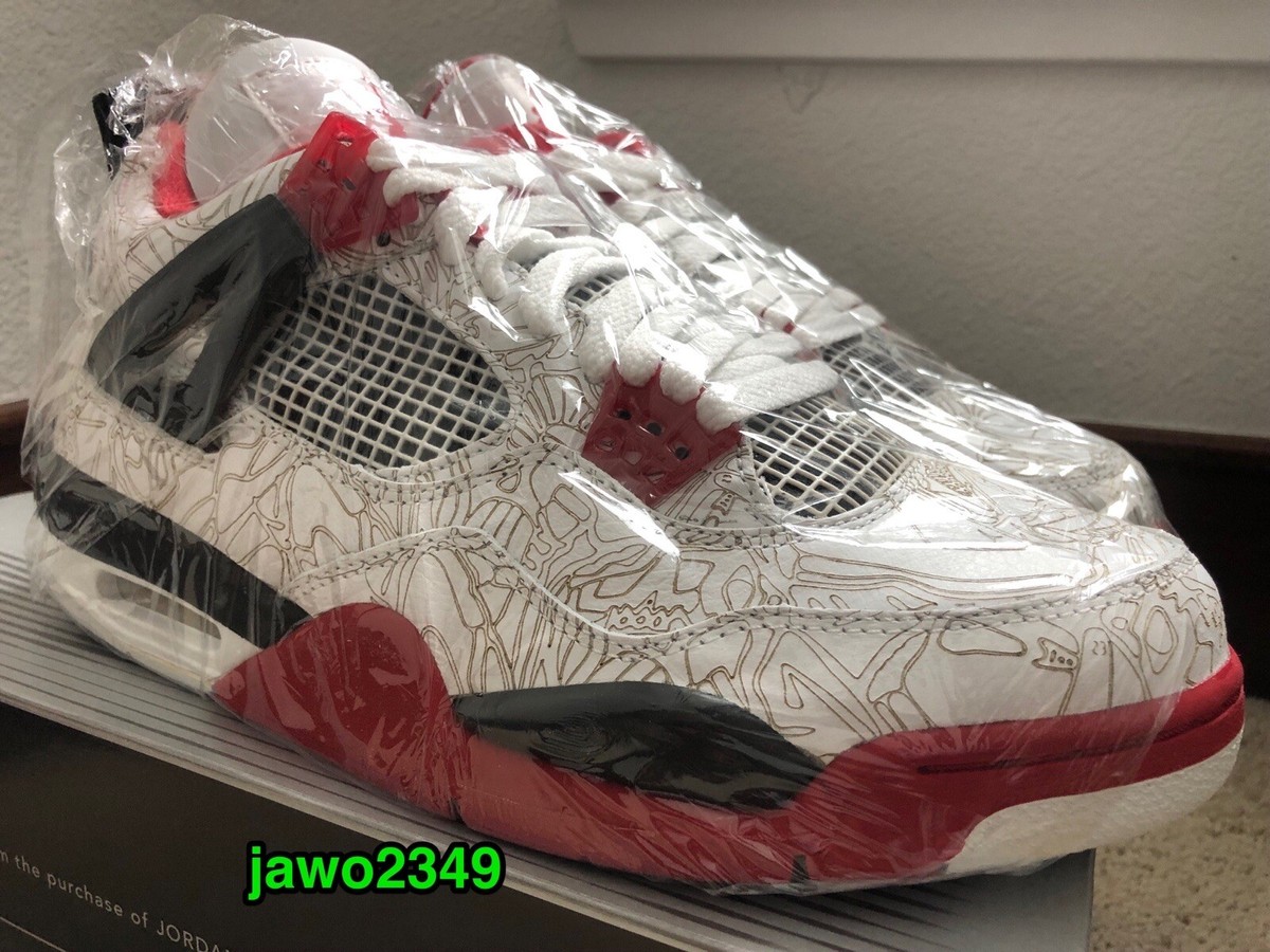 Size 8.5 - Air Jordan 4 Retro White Laser for sale online | eBay