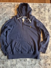 Polo Ralph Lauren Rugby Hoodie Sweatshirt Mens Large Navy Blue RUNS BIG 