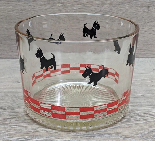 FEDERAL Glass Scottie Dog Glass Ice Tub Or Candy Bowl Vintage MCM