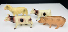 Vintage Celluloid 2 Cow Japan Sheep Ram Pig USA Miniature Farm Animal Figurines