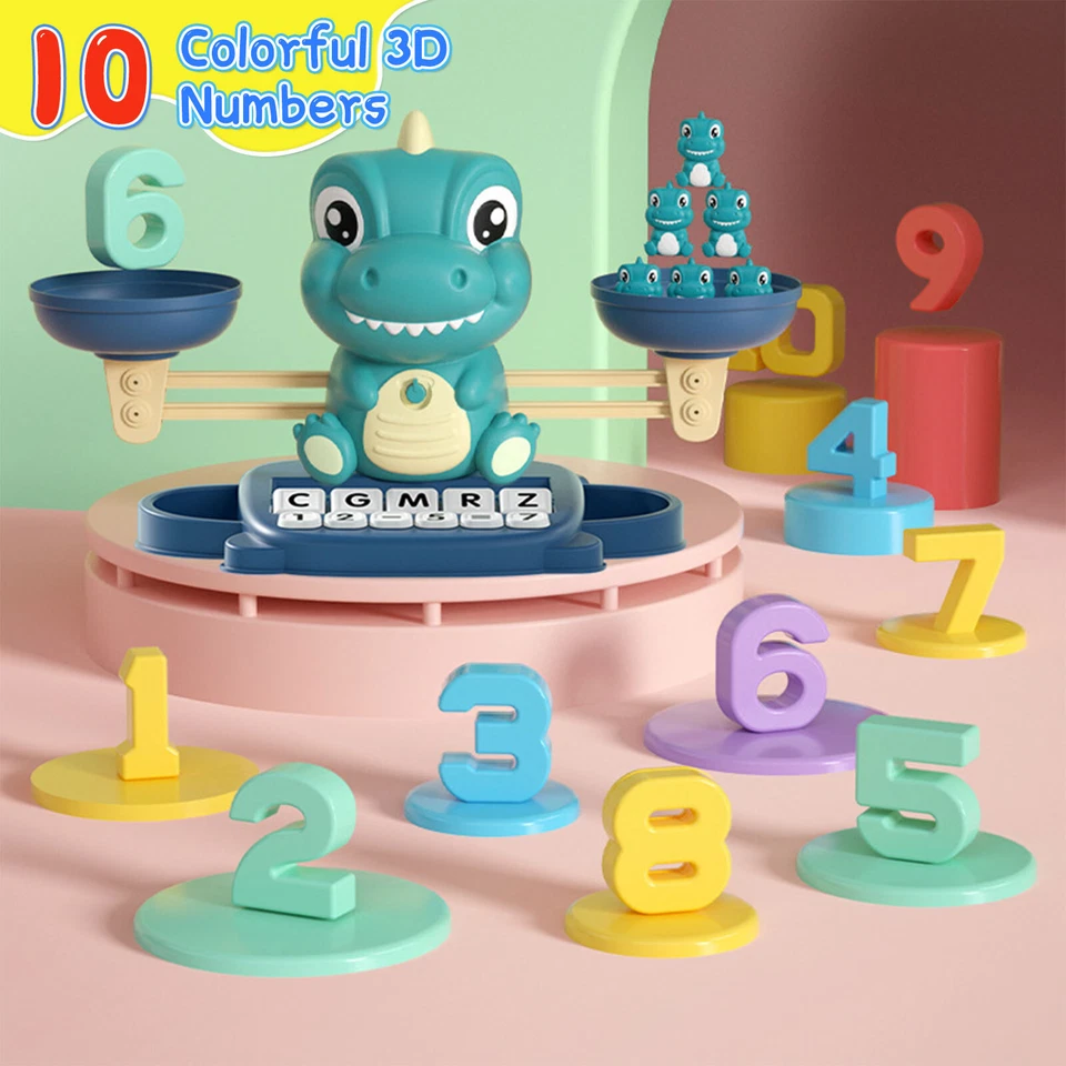 Dinosaurio Kindergarten Preescolar Matemáticas Contar Juguetes a Juego Actividades de Aprendizaje Foto 4 de 4