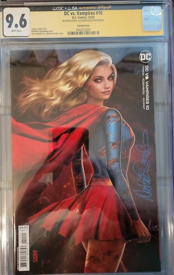 DC Vs Vampires #10 CGCSS 9.6: JSA Authentic Signature Nathan Szerdy: Supergirl