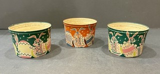 Vintage 1950’s Graphic Continental Cottage Cheese Container Easter Basket Lot