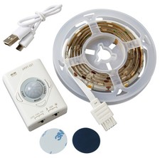 Produktbild - LED Akku Streifen Bewegungsmelder integrierter Timer 1100mAh Li-Io Akku Warmweiß