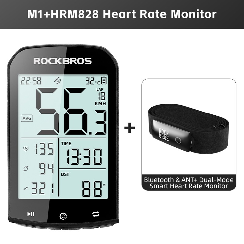 ROCKBROS Bike Computer GPS Wireless Bluetooth/ANT+Speedomete