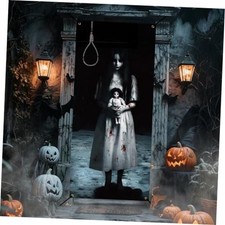 Halloween Garage Door Banner Decoration Magnetic Garage 3 x 6.5 ft Ghost Girl