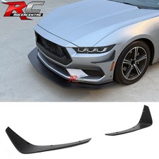Fits 24-26 Ford Mustang Ecoboost Ikon Style Front Bumper Canards Pp Matte Black