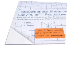 Polycarbonate Plastic Sheet 24" X 24" X 0.177" (3/16") Exact with EasyRuler 