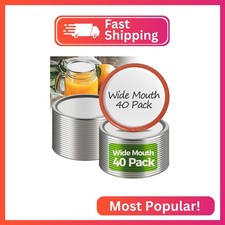 ComSaf 40 Pcs Wide Mouth Mason Jar lids, Compatible with Electric Vacuum Sealers