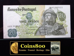 Portugal 20 Escudos 1971 EF Portuguese Banknote Money 1g8811