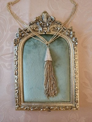 Goldtone Rhinestone Fringe Pendant, 20 Inch Chain