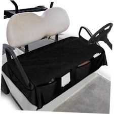 Golf Cart Seat Covers with Storage Pockets, Club Car Seat Cover Blanket Black