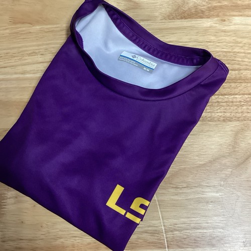 Men’s Columbia LSU Tigers Terminal Tackle PFG Short Sleeved Tee Purple Medium - Picture 1 of 8