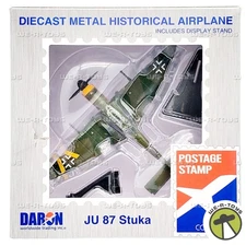 Postage Stamp JU 87 Stuka Diecast Metal Historical Airplane 2018 Daron 02444