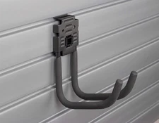 6" J Hook with Locking Bracket for Tool Storage on Garage Slatwall Panels